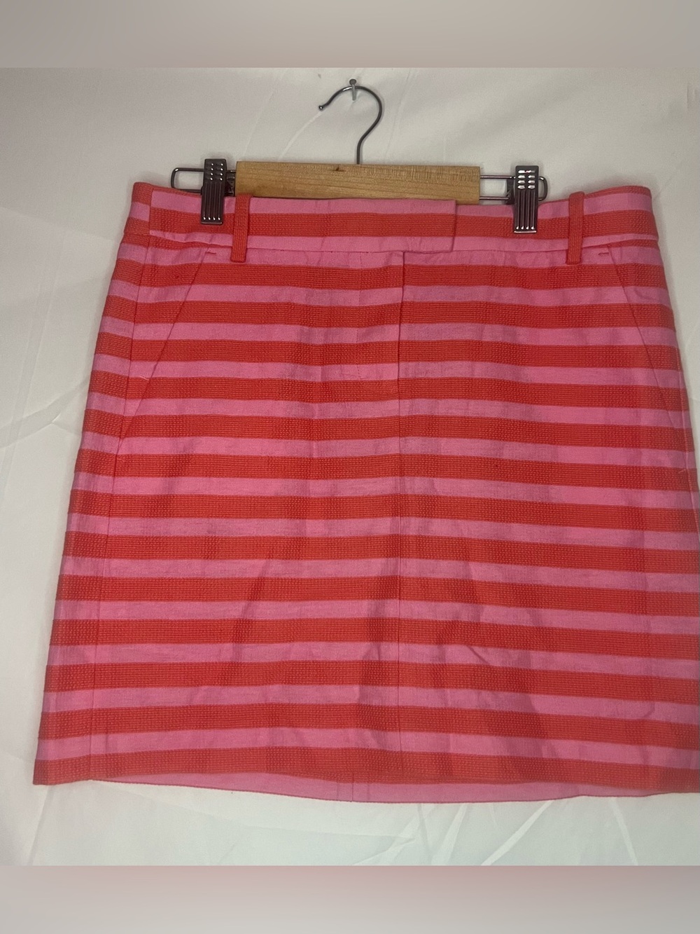 J. Crew Pink and Red Striped Mini Skirt